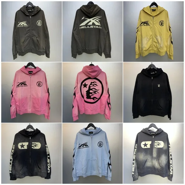 Hellstar Zip Hoodie Multi Color Streetwear Jacket