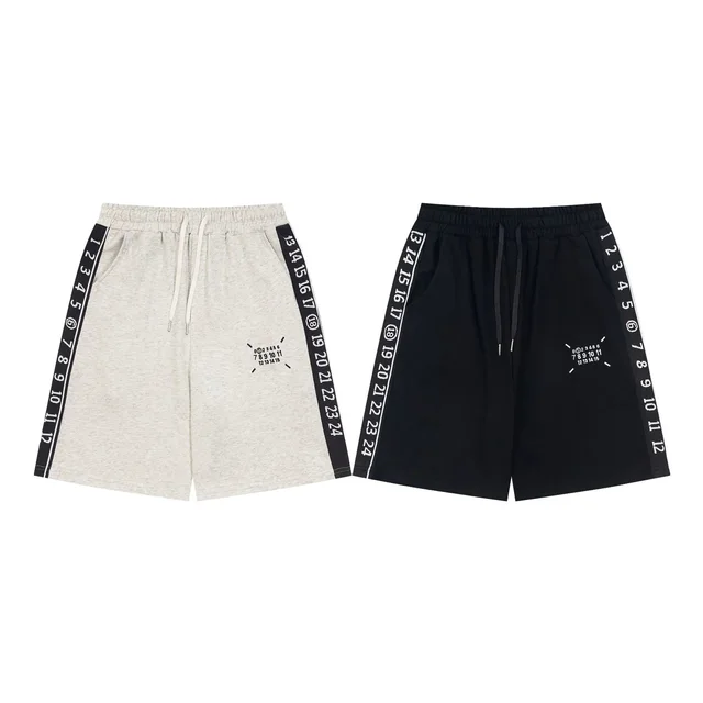 Unisex Cotton Shorts Gray And Black Casual