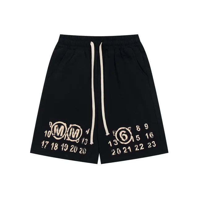 Maison Margiela Black Graphic Sweat Shorts