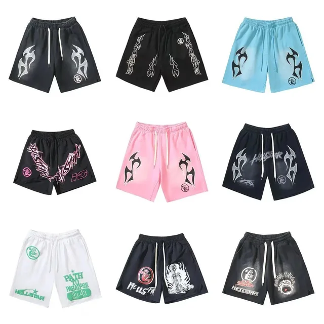 Hellstar Graphic Print Black Casual Shorts