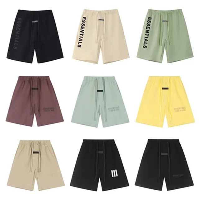 Essentials Logo Print Black Casual Shorts