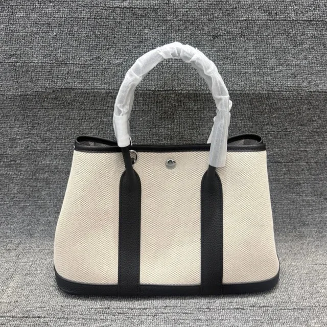Canvas Tote Bag Beige Classic Style