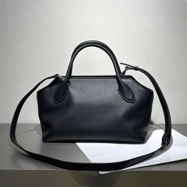 Leather Tote Bag Black Classic Handbag