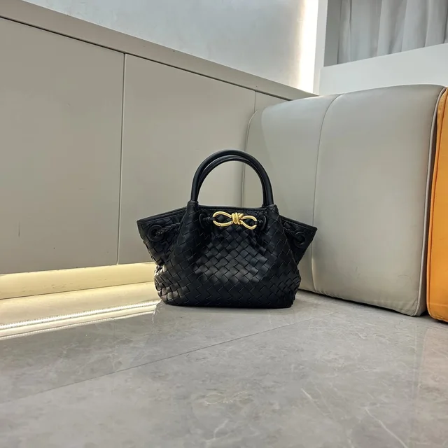 Bottega Veneta Woven Black Leather Tote Bag