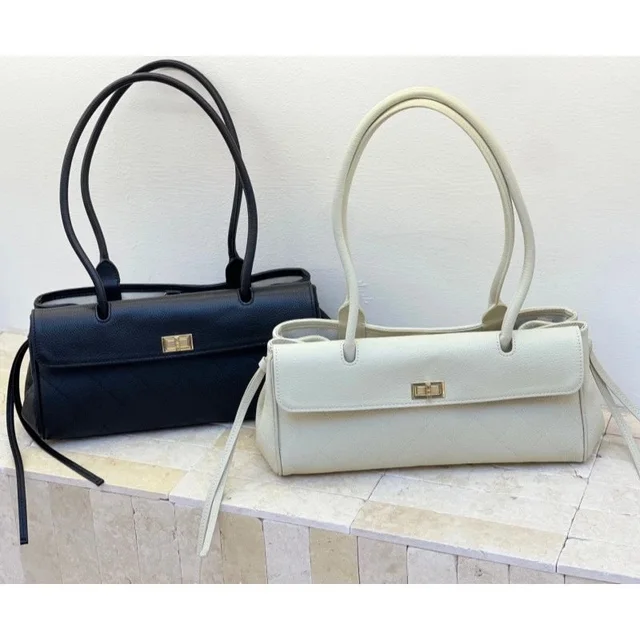 Leather Tote Bag Black Classic Handbag