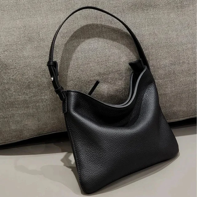 Leather Hobo Black Fashion Handbag