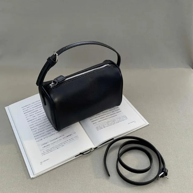 Leather Mini Bag Black Handheld Crossbody