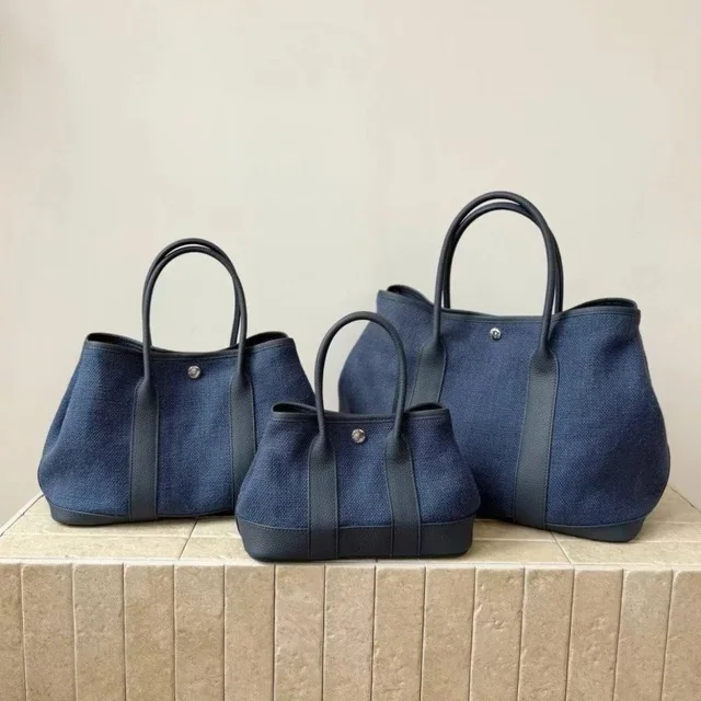 Canvas Tote Bag Navy Blue Casual Handbag