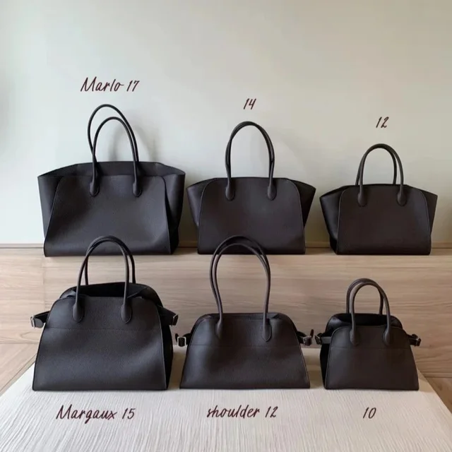 Marlo 17 Black Leather Tote Bag