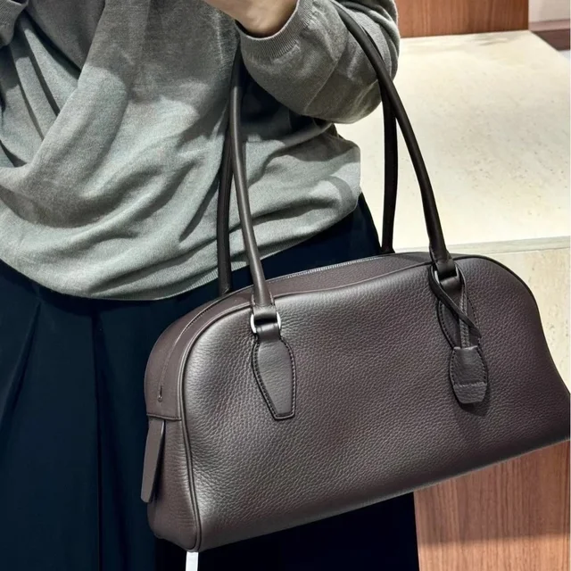 Leather Handbag Brown Classic Tote Bag
