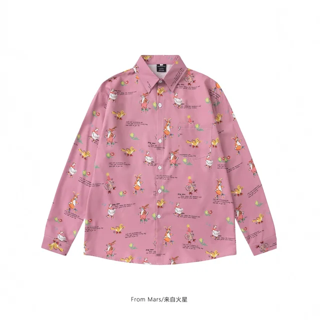 From Mars Printed Pink Casual Shirt