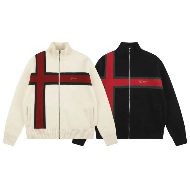 Cromartie Knit Zip-Up Jacket Cream Casual