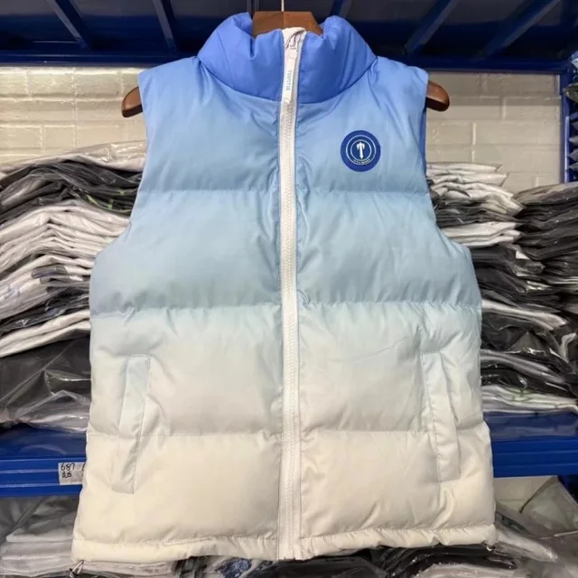 Tentree Gradient Blue White Puffer Vest