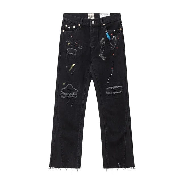 Gallery Dept Black Distressed Artwork Jeans