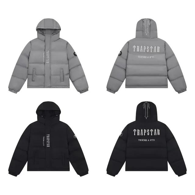 Trapstar Hooded Puffer Jacket Gray Urban Streetwear