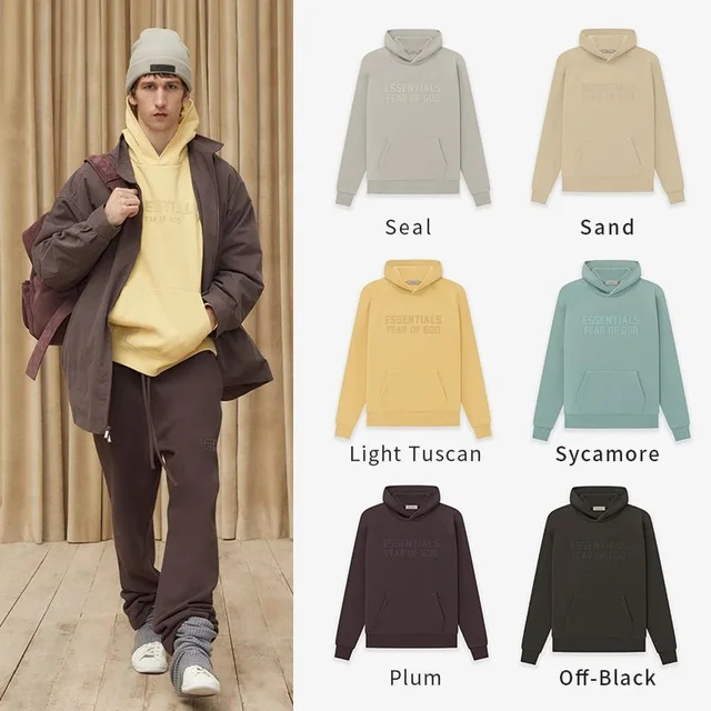 Essentials Fear Of God Light Tuscan Hoodie Casual Sweatshirt