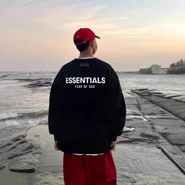 Fear Of God Essentials Black Oversized Sweatshirt