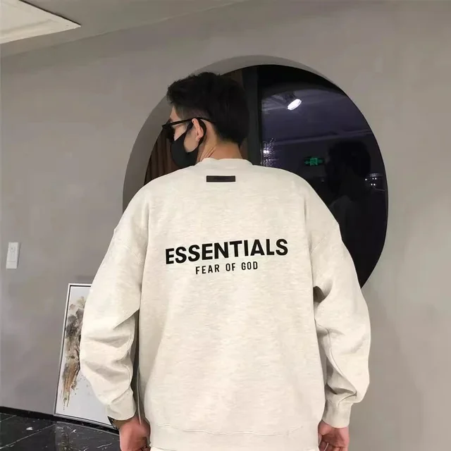 Fear Of God Essentials Beige Oversized Sweatshirt
