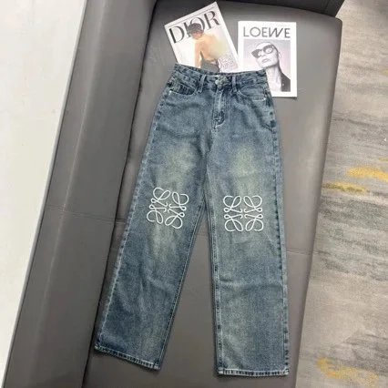 Denim Jeans Blue Wide Leg Fashion Pants