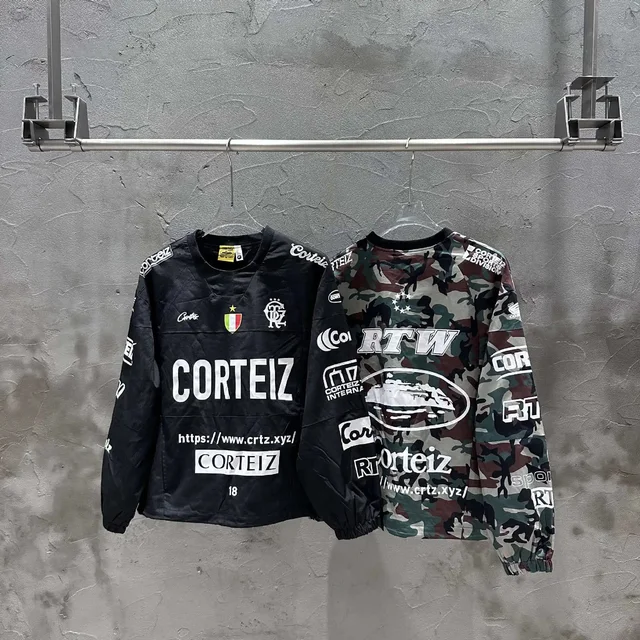 Corteiz Long Sleeve Black Camouflage Streetwear Jacket