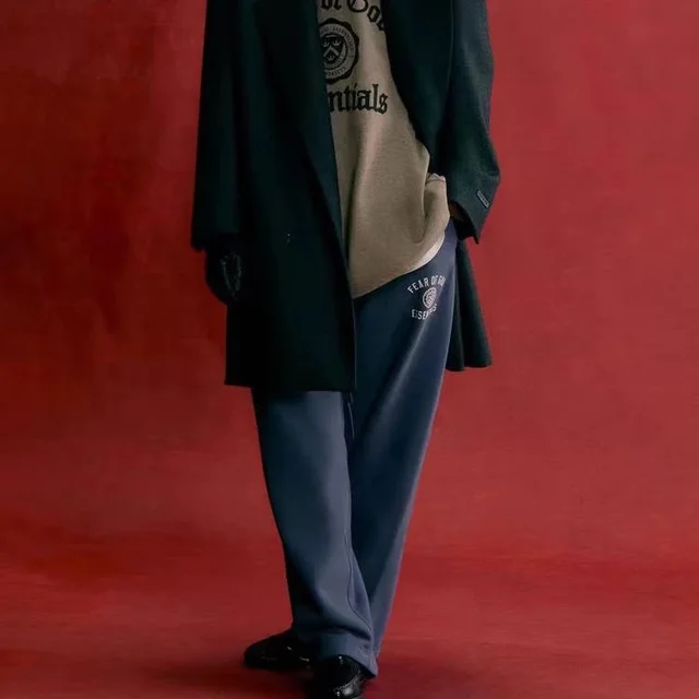 Unisex Blue Wide Leg Casual Pants