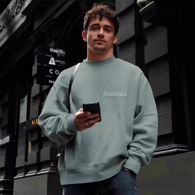 Essentials Crewneck Light Green Casual Sweatshirt