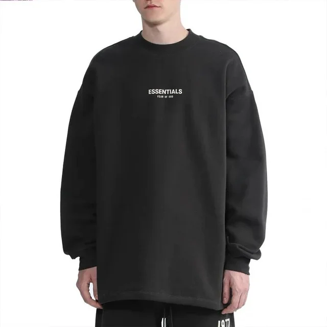 Fear Of God Essentials Black Oversized Sweatshirt