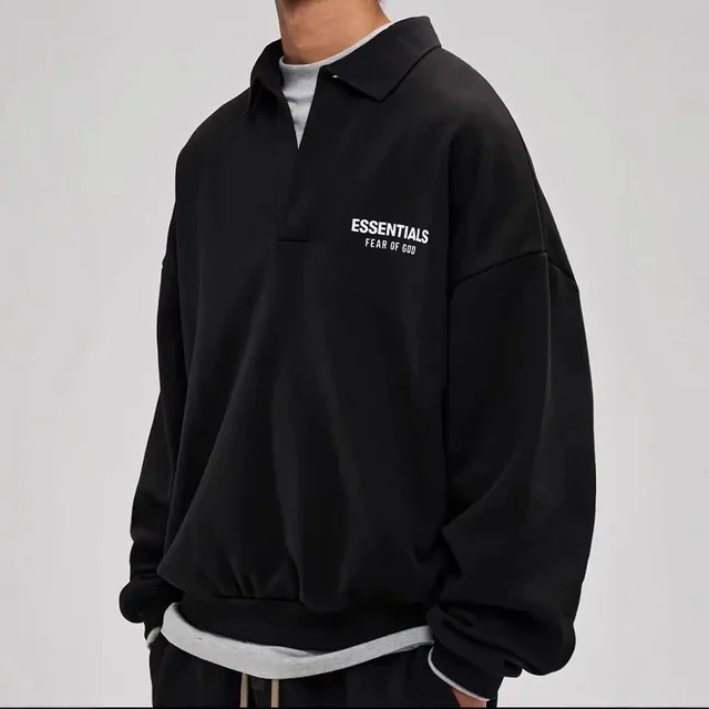 Fear Of God Essentials Black Oversized Pullover