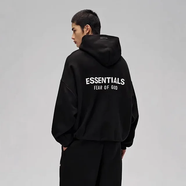 Fear Of God Essentials Black Oversized Hoodie