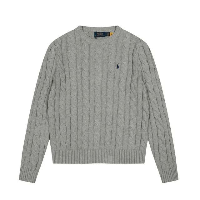 Polo Ralph Lauren Cable Knit Gray Crewneck Sweater