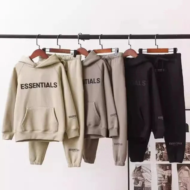 Essentials Hoodie Set Beige Casual Sweatshirt