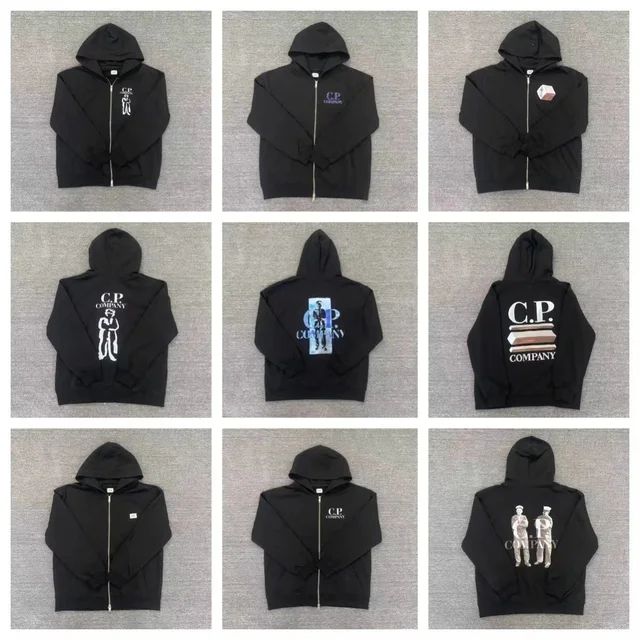 C.P. Company Black Zip-Up Hoodie