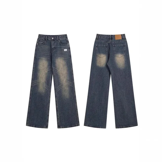 Cf Wide Leg Dark Blue Denim Jeans