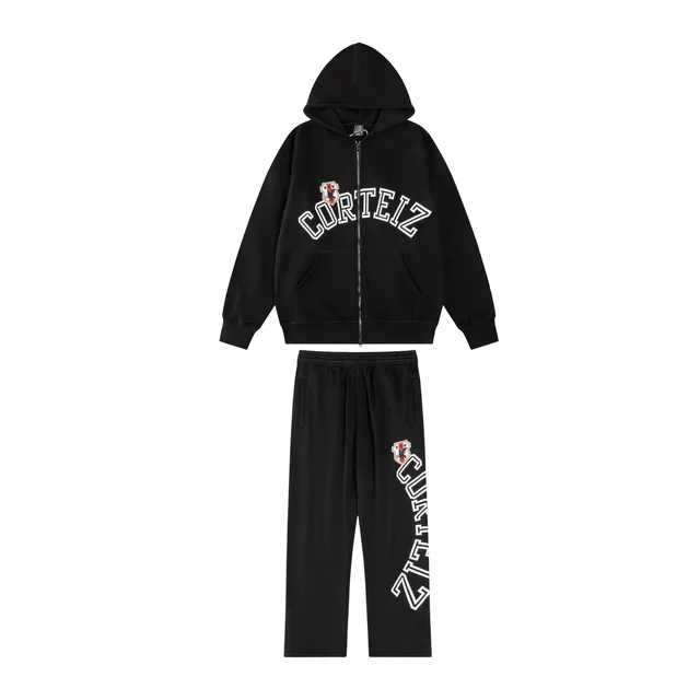 Cortez Black Hoodie And Pants Set