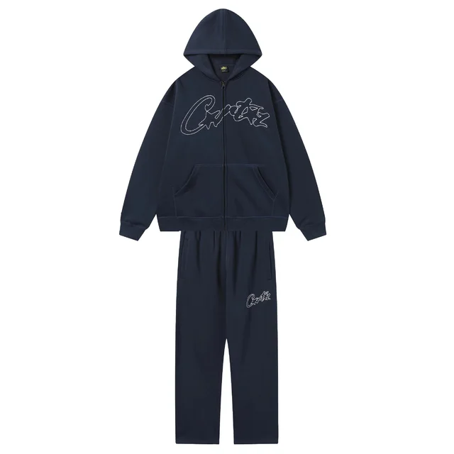 Critz Zip Hoodie Navy Blue Casual Sweatshirt