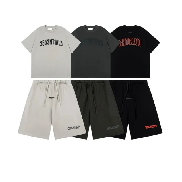 Fear Of God Essentials Gray Casual T-Shirt And Shorts Set