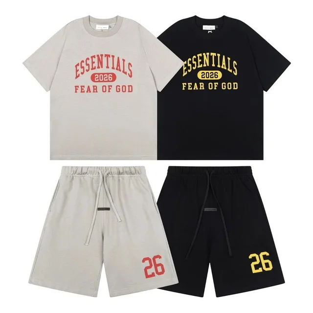 Fear Of God Essentials 2026 Gray And Black Casual Set
