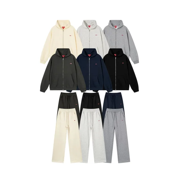 Unisex Hoodie Set Cream Casual Tracksuit