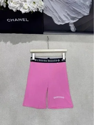 Chanel Pink Logo Waistband Shorts
