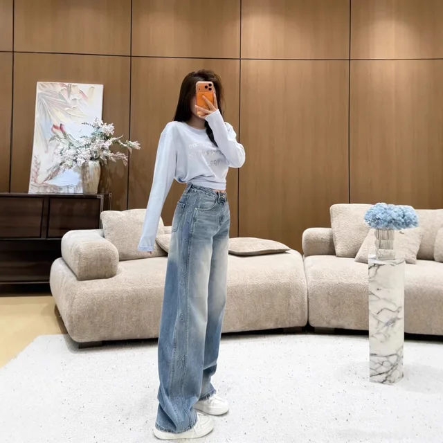 Unbranded Wide Leg Blue Denim Pants