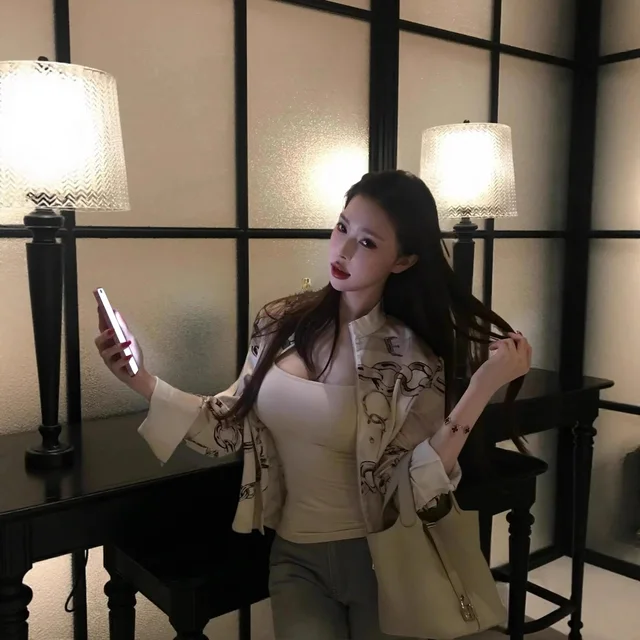 Chanel Inspired Beige Chain Print Bomber Jacket