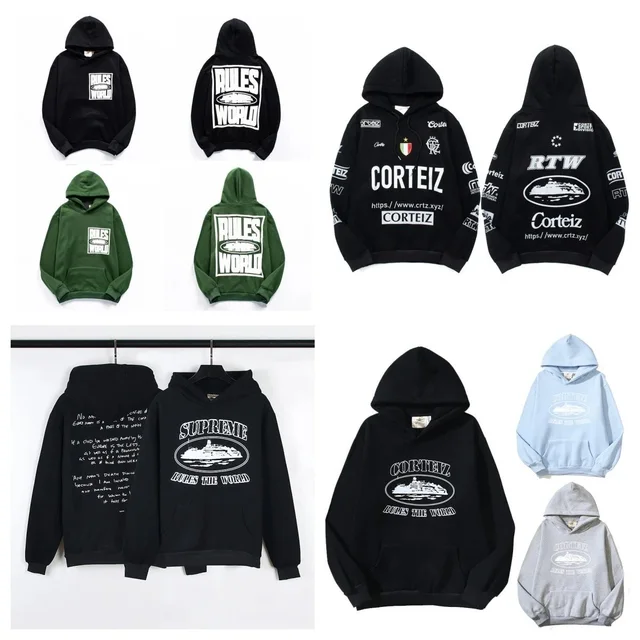 Corteiz Rules The World Black Hoodie
