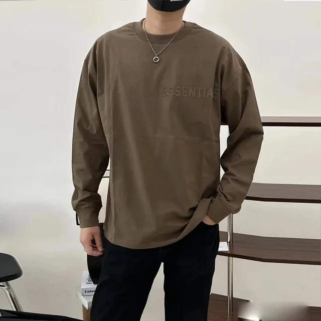Essentials Long Sleeve Olive Green Casual Sweater