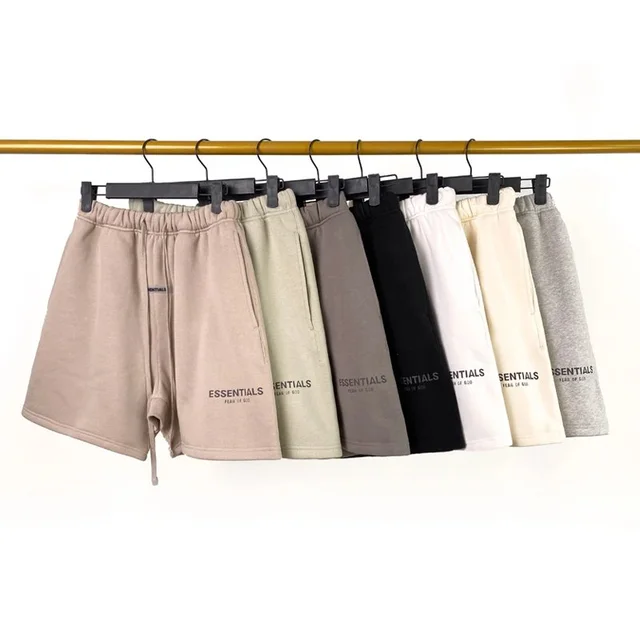 Essentials Basic Cotton Shorts Beige Casual
