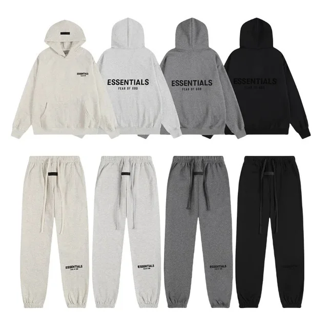 Essentials Hoodie Set White Casual Outfit