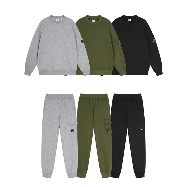 C.P. Company Sweatshirt Set Gray Green Black Casual Outfit