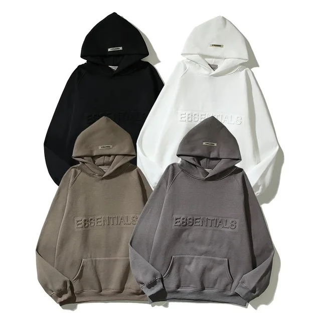 Essentials Hoodie Black Casual Sweatshirt
