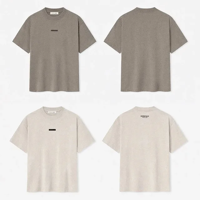 Essentials Basic T-Shirt Beige Minimalist