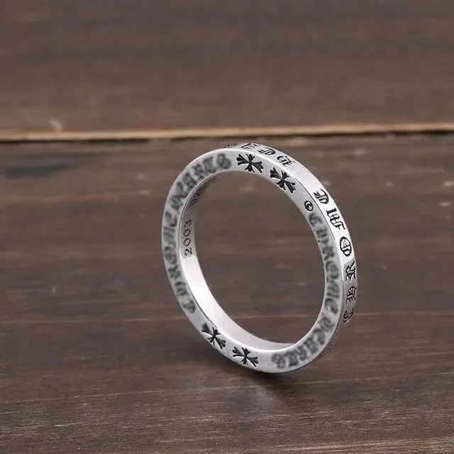 Sterling Silver Engraved Ring Silver Vintage Style