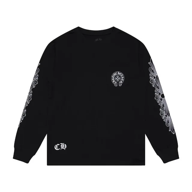 C H Long Sleeve Black Casual Sweatshirt